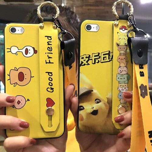 Delicate Painted Shockproof Wrist Strap Phone Case For iphone5 / 5S Cartoon Lanyard Waterproof Dirt-resistant Back Cover