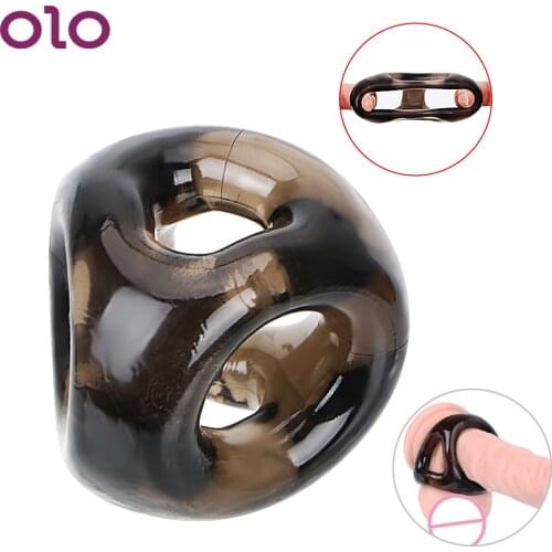 OLO Penis Ring Elastic Scrotal Binding Male Silicone Delay Ejaculation Cock Ring Sex Toys for Men Adult Products