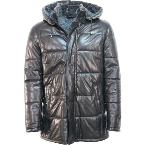 2021 Fur Collar Genuine Leather Jacket Men Black Brown Sheepskin Coat Winter Bomber Jacket Male , Turkish Fashion