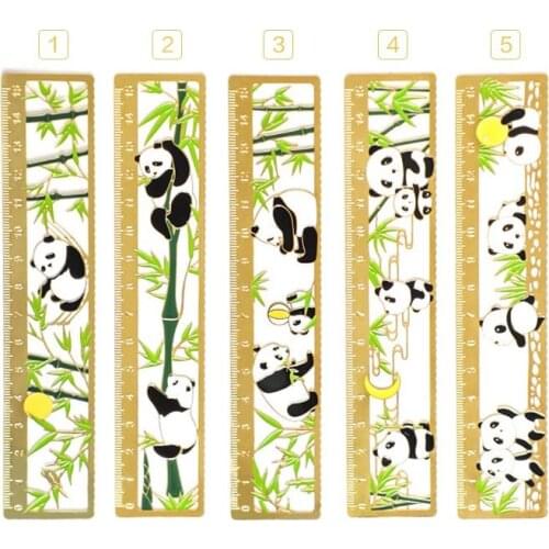 Brass Chinese Style Scale Bookmark With Metal Hollow Straight Ruler Innovative Lettering Escuadra Carpintero School Accessories