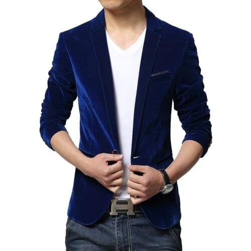 Mens Corduroy Blazers Jacket Solid Color Latest Coat Design Slim Fit Blazer