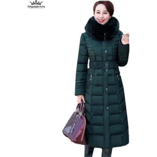 Tnlnzhyn 2019 New High Quality Winter Jacket Women Slim Fur Collar Thick Coats Hooded Cotton Down Parka Casual Outerwear Y678