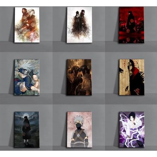 Japan Anime Naruto Ninja Gaara Poster Kakashi Sasuke Canvas Painting Mural Living Room Bedroom Home Cuadros Decoration