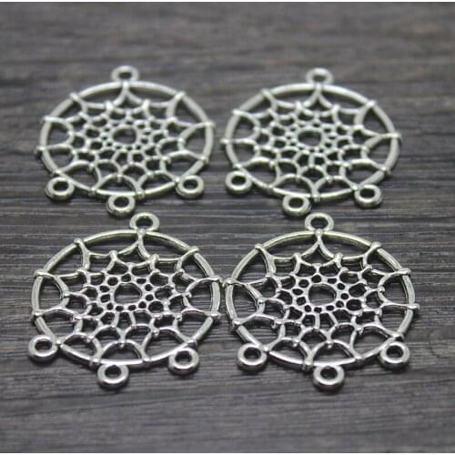 10pcs--Dream Catcher Charms, Antique Tibetan Silver Dream catcher Charm Pendants 34x29mm