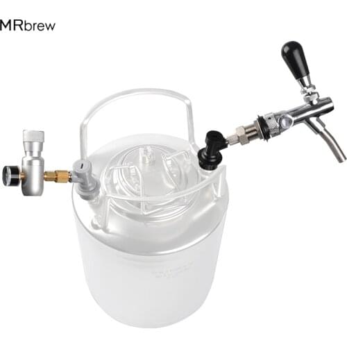 Adjustable Beer tap Faucet with chrome plating with Co2 Keg Charger 60Psi Quick Disconnect Assembly For Cornelius Beer Keg