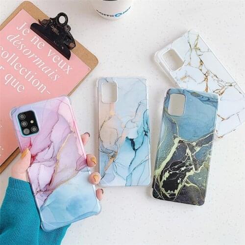 Luxury Marble Case For Samsung Galaxy S20 FE Note 20 Ultra A51 A71 S10 Note 10 Plus A50 A10 A20 S21 Silicone Shockproof Cover