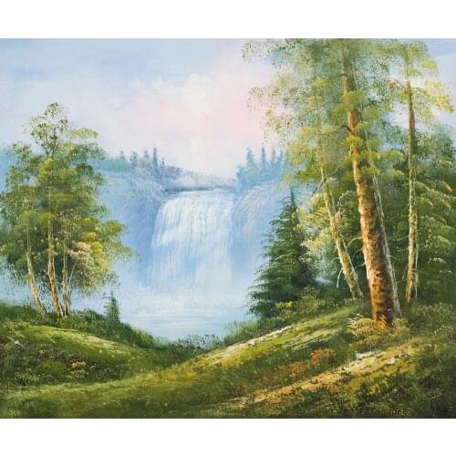 Modern Living Room Wall Decoration Canvas Art Painting Landscape Oil Painting Beaver Falls Hand Painted Picture Paintings