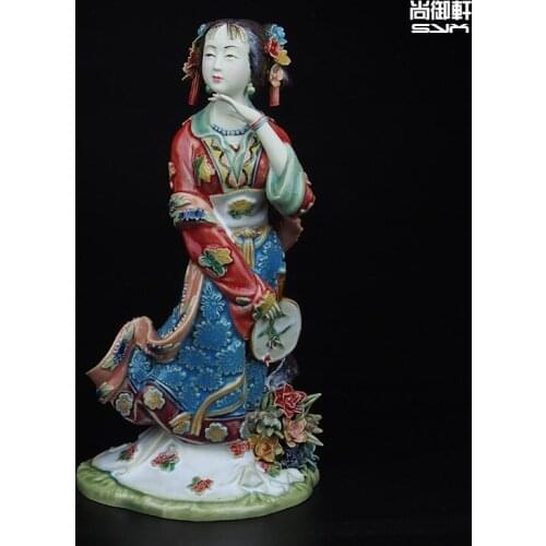 Shiwan doll master of fine ancient characters of a dream of Red Mansions twelve Jinling Chai Jia Qiaojie ceramic ornaments craft