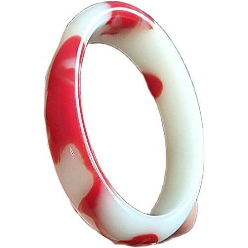 Xinjiang Hetian jade chicken blood jade bracelet Gobi jade gold silk jade floating red and white jade female bracelet