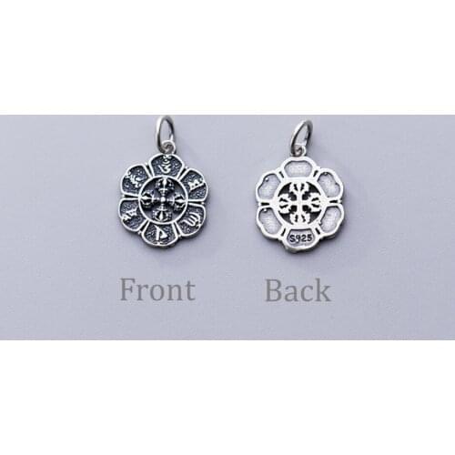 925 Sterling Silver Vajra Dorje Charm Pendant A2263