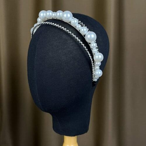 3-Layer Handmade Headbands Tiaras Crystal Pearls Hairbands Wedding Hair Accessories Women Headware diadema резинки для волос