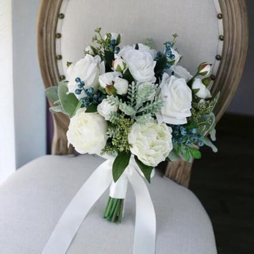 Bridal Bouquets Women Wedding Artificial Flower Bouquet Studio Wedding Photo Simulation Holding Flowers Bridal Bouquets