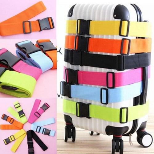 Adjustable Nylon Lock Travel Luggage Straps Cross Belt Protective Travel Accessories Suitcase Packing Belt Straps
