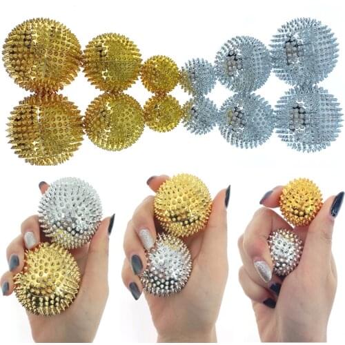 1Pair Yoga Fitness Ball Magnetic Therapy Massager Magnet Hand Acupuncture Ball Acupoint Needle Massage Men Women Pressure Relief