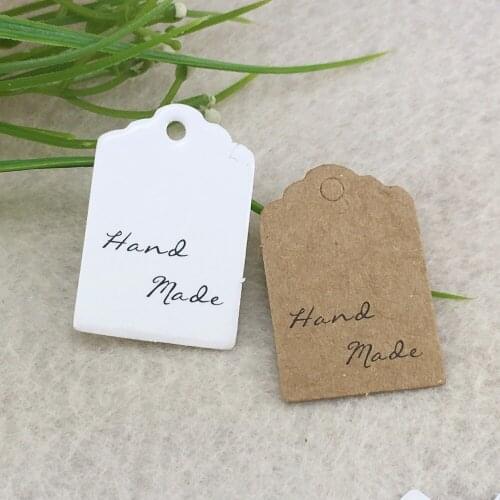100pcs 3*2cm Flower head Brown Kraft paper Price Tags DIY Gift Tags for Handmade cake/clothing/Wedding/Party Gift Bags/boxes