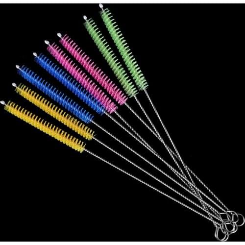 1000Pcs 4 Colors Straw Cleaning Brush Reusable Eco-Friendly Stainless Steel Drinking Straw Cleaner Brush Soft Hair Cleaning Tool