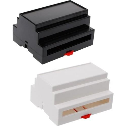 107*87*59mm Plastic Din Rail Junction Box Electronic Equipment Black/White