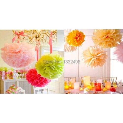 30 Colors 300 pcs Tissue Paper Pom Poms Ball 12" 30 cm Paper Lantern Vintage Home Wedding Decoration Birthday Party Supplies