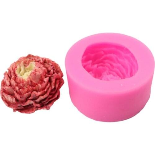 3D Peony Shape Silicone Tools Candle Fondant Cake Handmade Molds Baking Clay Soap Mold Wedding Decorating Flowers