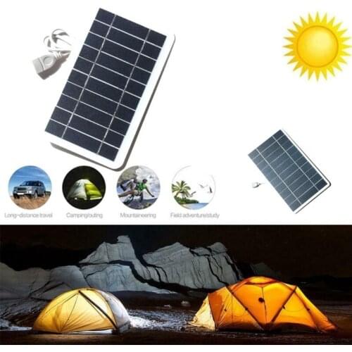 8 Watt 5 Volt Solar Panel High Efficiency Module PV Power Flexible Solar Panel with 50cm Cable for Mobile Phone