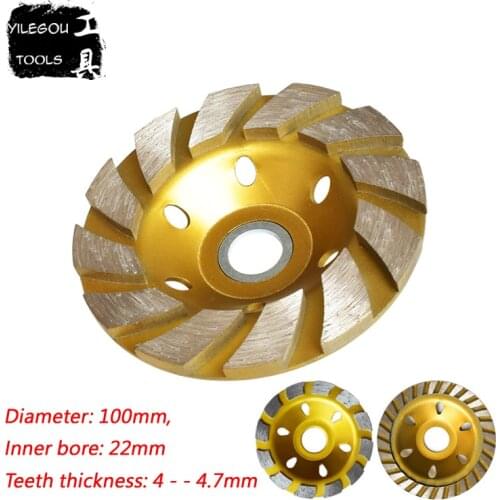 Diamond Grinding Wheel 100mm Grinding Disc 100mm Diamond Abrasive Disc Use For Polishing Concrete or Stone. Inner Bore 22mm