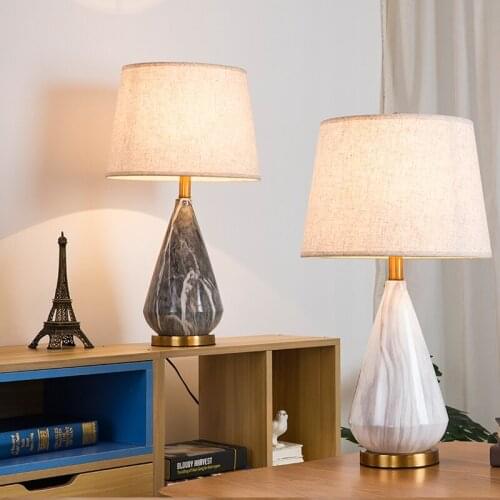 White/Grey Ceramic Fabric Modern Table Lamp for Foyer Bed Room Apartment Porcelain Desk Light H 67cm 1878