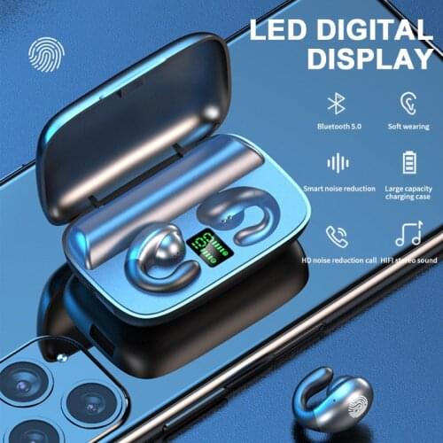 Bone Conduction Wireless Headphones Bluetooth 5.0 Earphone With Charging Case 2200mAh Wireless Sports Music Earbuds For Phone