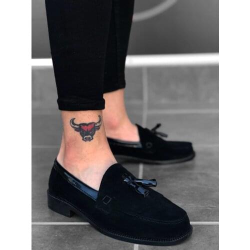 BA0062 Tassels Corcik Suede Black Classic Men 'S Women 'S Unisex Shoe