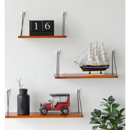 Wooden Storage Rack Holder Wall Mounted Shelf Living Room Bedroom Decoration