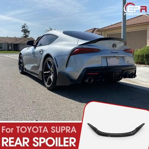 For Toyota 2019 On Supra A90 T Type Carbon Fiber Trunk Spoiler Double Side Fibre Rear Wing Lip Drift Racing Bootlid Splitter Kit