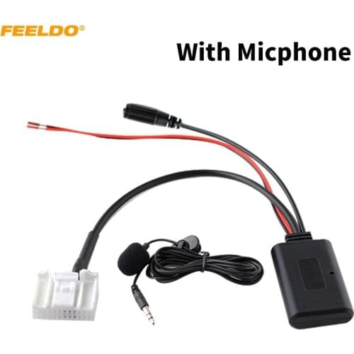 FEELDO Car Aux-in Wireless Bluetooth Adapter Module Audio Receiver With Micphone for Subaru Outback Forester Host AUX Cable