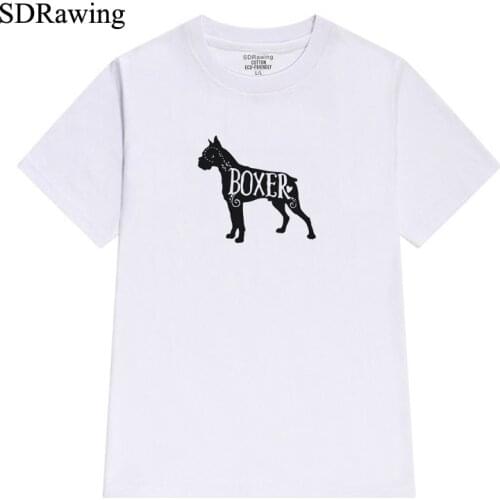 Boxer Breed T shirt for Dog Lover shirt cotton tees shirt Graphic Tees Hipster Tumblr Cozy tops drop shipping