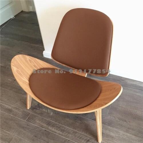 Bent wood plane smile triangle foot single sofa shell chair living room negotiation chair Nordic simple and modern