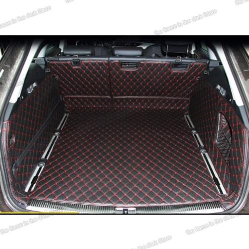 Leather Car Trunk Mat Cargo Liner for Audi A6 2004 2005 2006 2007 2008 2009 2010 C6 interior accessories avant allroad rear boot