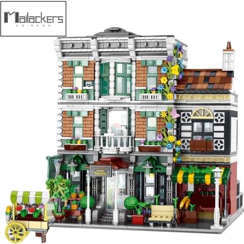 Mailackers City Construction Garden Villa Creator Expert Architecture Friends DIY House Street View Bricks Building Blocks Toys