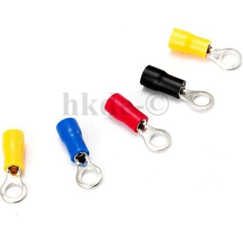 10/50/100Pcs Copper Crimp Ring Cable Lugs Connector Cable/Wire Terminals insulated terminal Cable Wire Blue Color