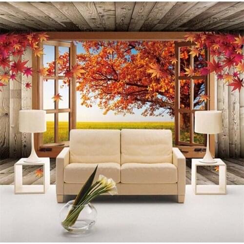 Custom 3D Wall Mural Wallpaper Maple Tree Landscape Photo Wallpaper For Living Room Sofa TV Background Bedroom Walls Home Decor