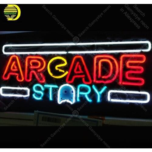 Neon Sign for Arcade Story neon bulb Sign Beer Bar Pub Neon lights Sign glass Tube Iconic Advertise Light Game Room Bar Signs VD