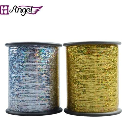 Wholesale 60rolls 2000m/roll Laser Hair Tinsel Thread Sparkling Dazzle Tinsel for Hair Extensions Hair Styling Accessories