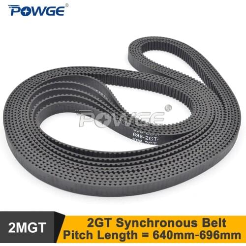POWGE 10pcs 640/650/660/670/696 2GT Timing Belt W=6/9mm Teeth 320/325/330/335/348 GT2 Closed-Loop Synchronous Belt 696-2GT
