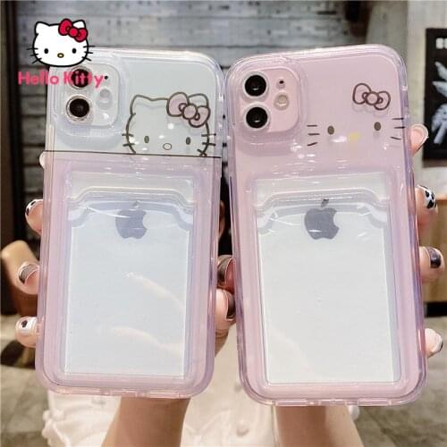 Hello Kitty for IPhone 7/8P/X/XR/XS/XSMAX/11/12Pro/12mini Transparent Mobile Phone CaseSuitable for girls