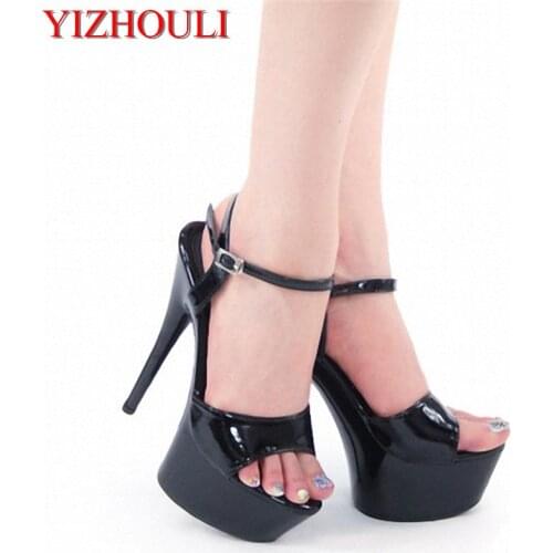 Sexy Stiletto High Heels Open Toe Gladiator Sandals Womens Shoes 15cm High-Heeled Shoes Platform Dance Shoes