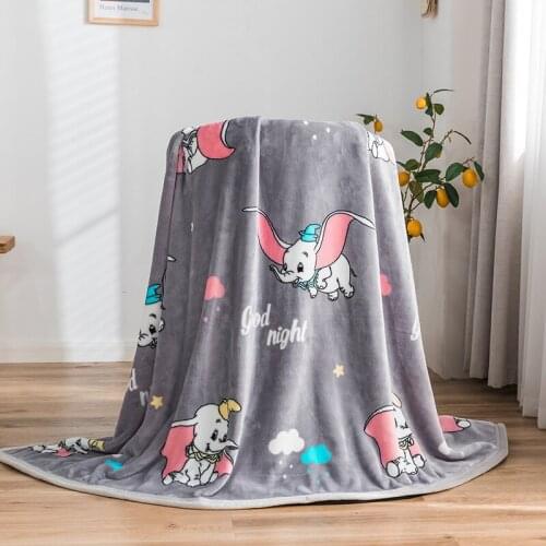 Gray Color Flannel Coral Fleece Dumbo Blanket Adult Blankets for Beds Sofa Winter Throw Blanket Children Bedspread on the bed