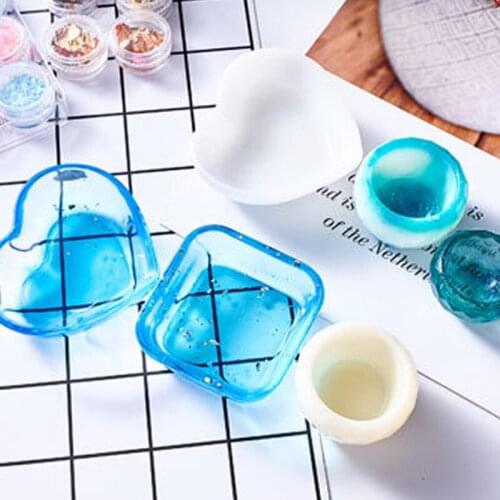 Dish Silicone Mold DIY Crystal Epoxy Resin Mirror Square Heart Dish Silicone Mold Handcraft Small Cup Making Epoxy Resin Molds