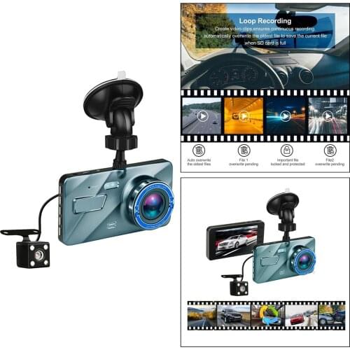 Full HD 1080P Car DVR Video Recorder Car Dash Cam Rear View Dual Lens Cameras Car DVR Cycle Recorder G-sensor 3 in 1 Dashcam