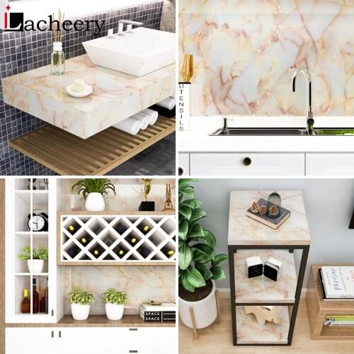 Waterproof Marble Wallpaper Vinyl Self- Adhesive Kitchen Furniture Renovation Contact Paper DIY Cabinet Countertop Wall Stickers