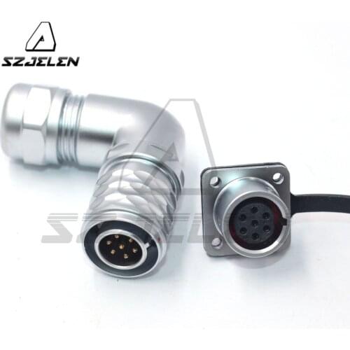 WEIPU SF12 7pin Elbow Circular Cable Connector Male and Female, Industrial Electrical Waterproof Cable Connector IP67