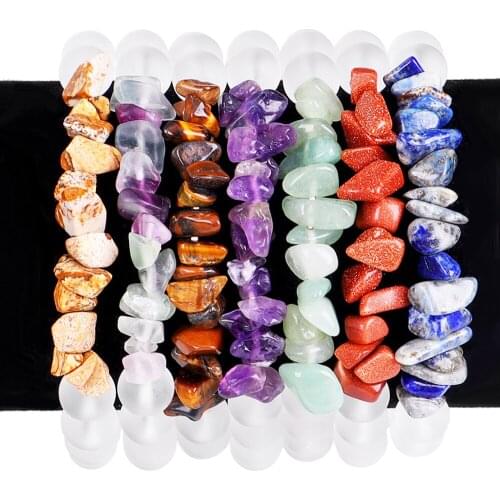 Irregular Natural Stone Beaded Womens Bracelets Match Matte White Crystal Boho String Strand Bracelet Femme Fashion Jewelry