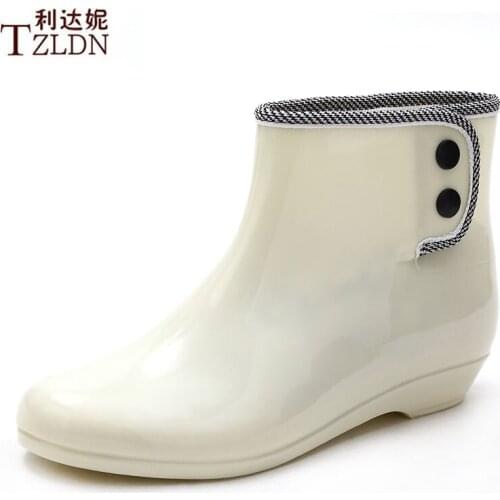 Jelly women Duantong Martin female boots rubber rain boots water shoes slip ankle rainboots