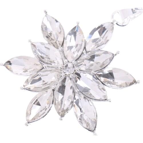 Lady Jewelry Gift Crystal Snowflake Shape Pendant Necklace Chain Birthday Gift